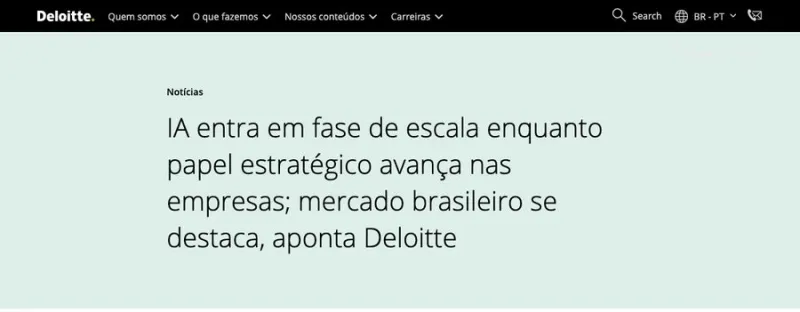 Reprodução da divulgação da pesquisa da Deloitte